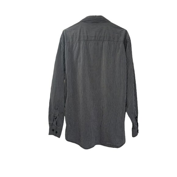 Harley Davidson Button Down Long Sleeve Embroidered Striped Shirt Size M Black G - Picture 5 of 9